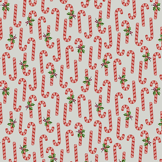 Retro Ho Ho - Candy Canes - Ice Gray