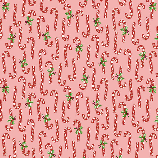 Retro Ho Ho - Candy Canes - Taffy Pink