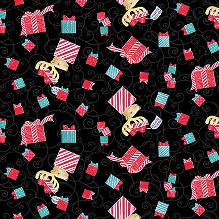 12 Days of Christmas - Tossed Presents - Black