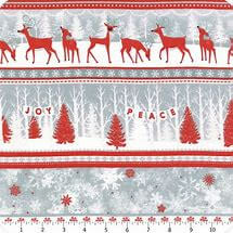 Winter Frost Flannel - Deer Forest Stripe