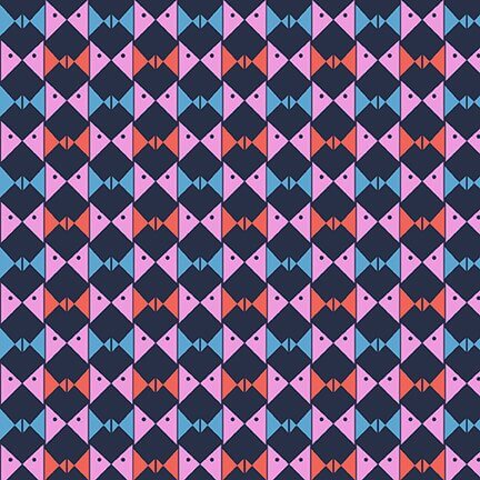 Mermaid in Blue Jeans - Geometric Fish
