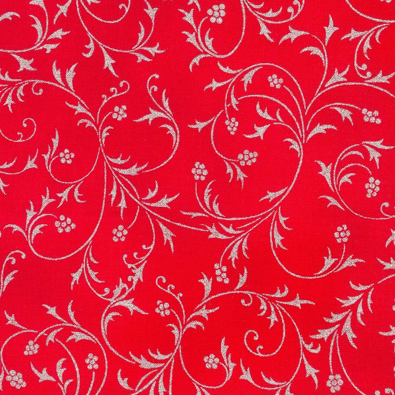 Holiday Flourish - Snow Flower - Scarlet w/ Metallic