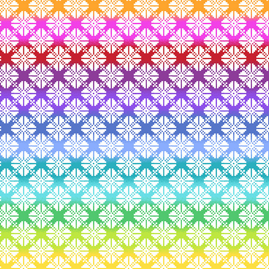 Rainbow Wonderland - Pinwheel Knit - White