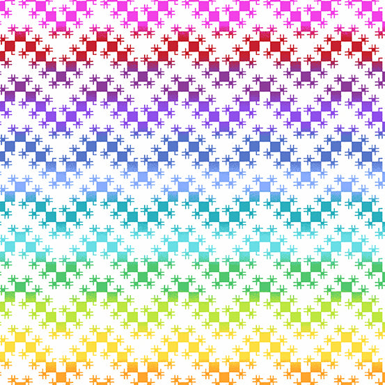 Rainbow Wonderland - Chevron Knit - White