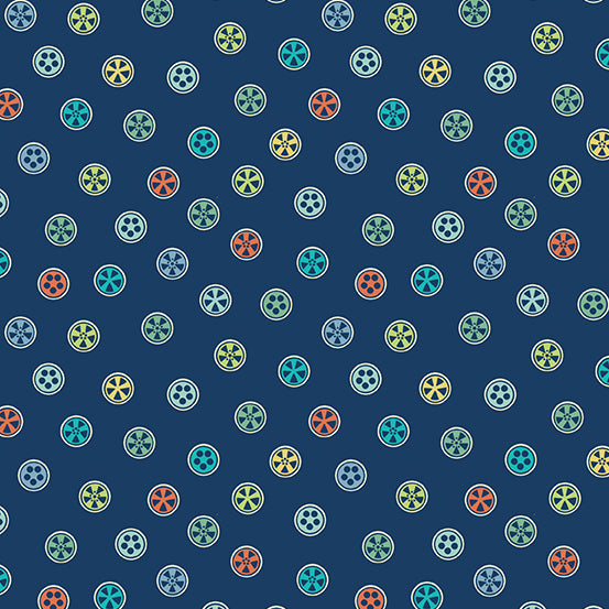 Sweet Ride - Wheels - Navy (Laundry Basket Quilts)