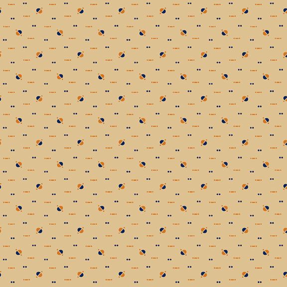 Indigo and Cheddar - Dashes and Dot - Tan