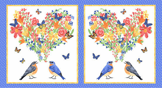 Lovebirds - White (24" Panel)