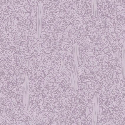 Saguaro - Cactus, Swirls and Stars - Violet