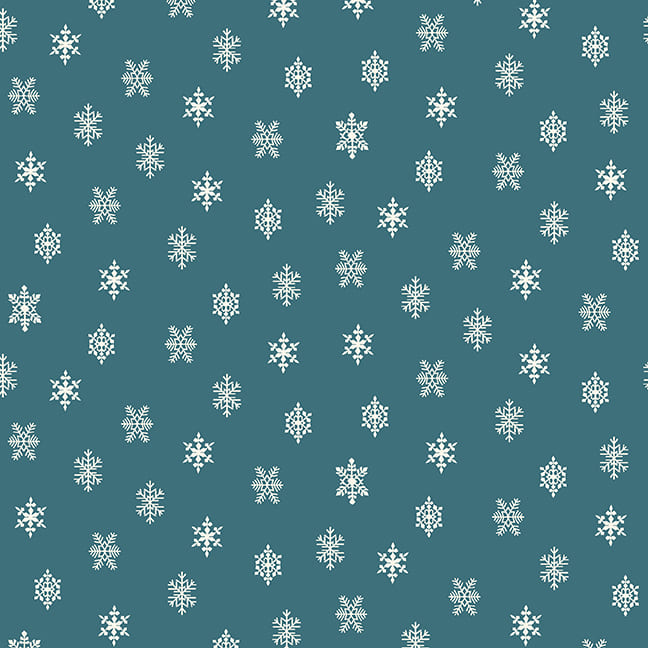 Winter in Snowtown - Snowflakes (Teal)