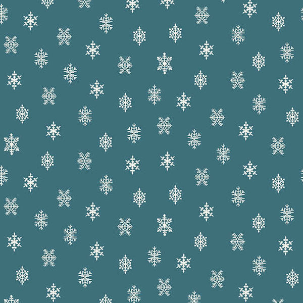 Winter in Snowtown - Snowflakes - Teal