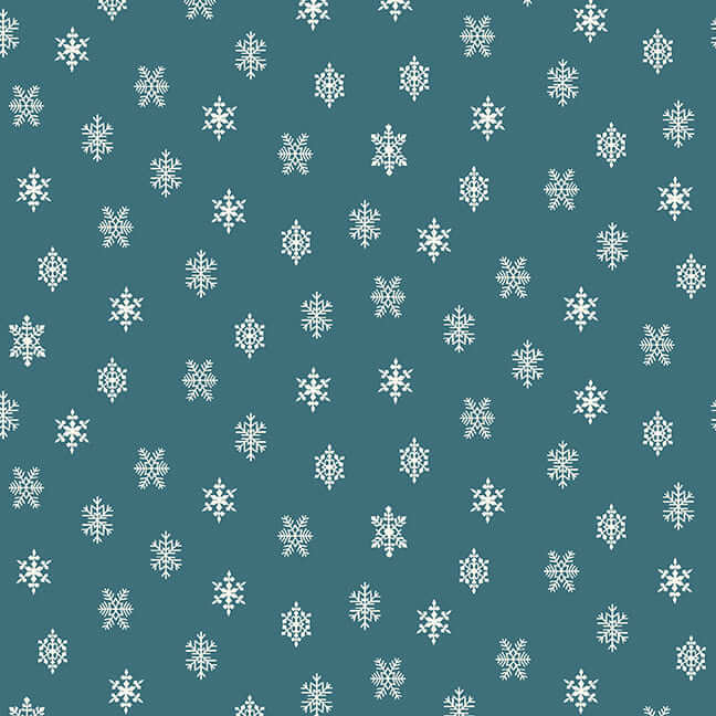 Winter in Snowtown - Snowflakes - Teal