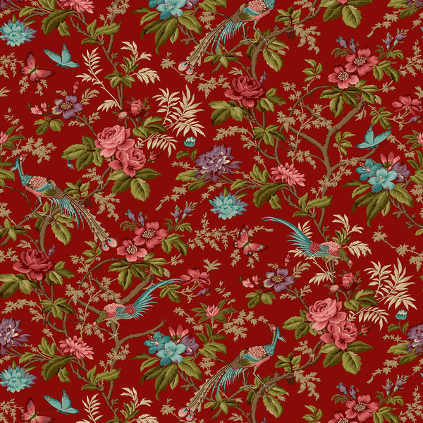 Bucklebury Chintz - Main Bird Print - Red