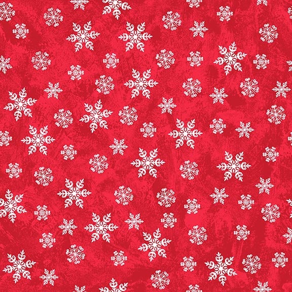 A Jolly Good Time - Tossed Snowflakes (Red)