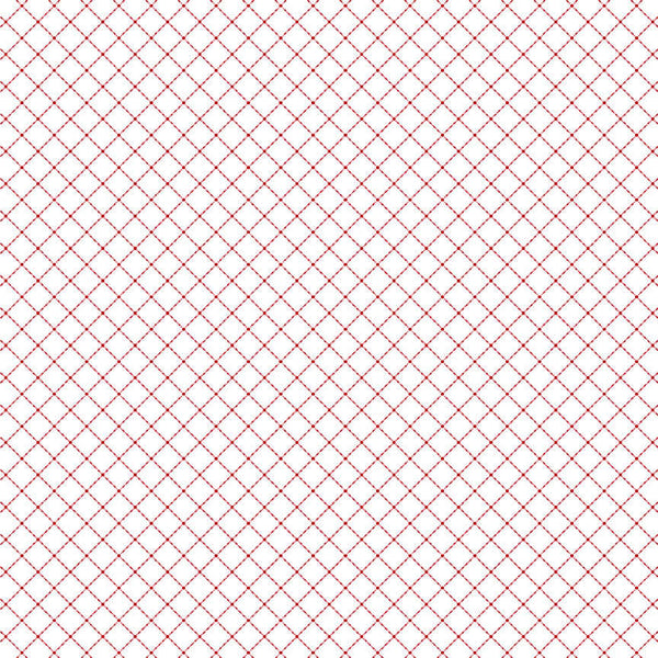 Raspberry Ripple - Diagonal Plaid - White/Red