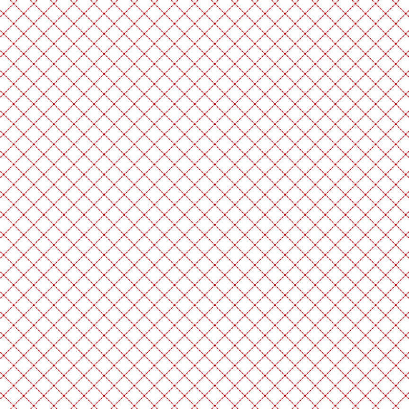 Raspberry Ripple - Diagonal Plaid - White/Red