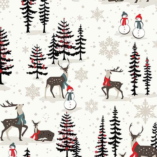 Oh Deer! Winter is Here - Woodland Deer - Cream