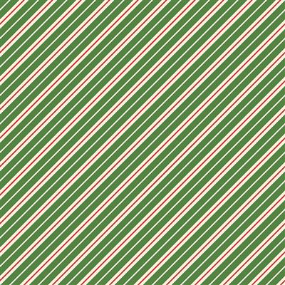 Gingerbread Christmas - Diagonal Stripe - Red/Green
