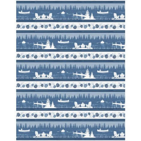 Lake Retreat - Repeating Stripe - Blue
