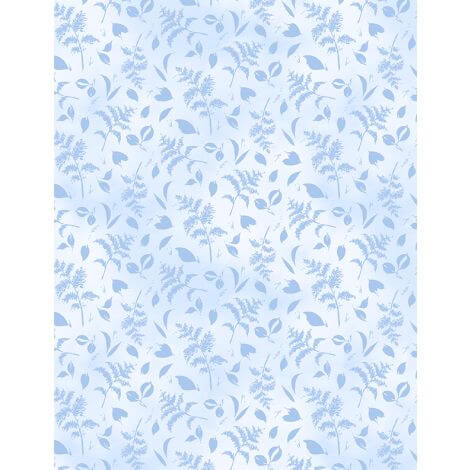 Dreaming in Blue - Leaves All Over - Light Blue