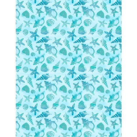 Underwater Wonders - Seashells - Light Blue