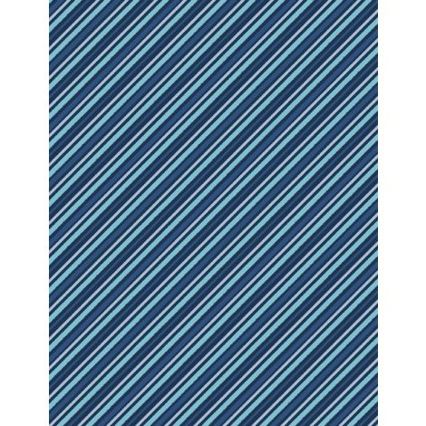 Underwater Wonders - Diagonal Stripe - Deep Blue