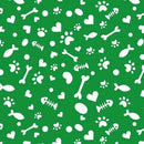 Potpourri of Novelty - Cat Paw Ditsy - Green (3-Yard Pack)