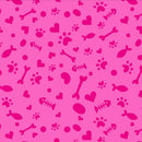 Potpourri of Novelty - Cat Paw Ditsy - Pink (3-Yard Pack)