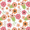 Fantastic Flannel - Spring Flowers - White