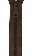 24" Handbag Zipper, Seal Brown