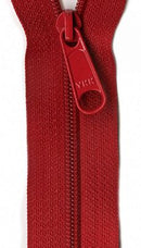 24" Handbag Zipper, Hot Red