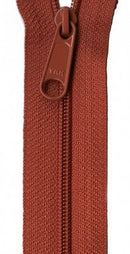 24" Handbag Zipper, Redwood
