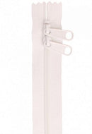 30" Double-Slide Handbag Zipper, White
