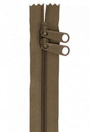 30" Double-Slide Handbag Zipper, Khaki