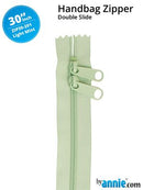 30" Double-Slide Handbag Zipper, Light Mint