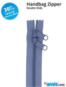 30" Double-Slide Handbag Zipper, Country Blue