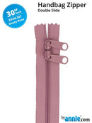30" Double-Slide Handbag Zipper, Dusty Rose