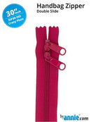 30" Double-Slide Handbag Zipper, Crazy Plum