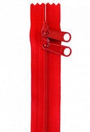 30" Double-Slide Handbag Zipper, Atom Red