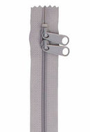 40" Double-Slide Handbag Zipper, Pewter