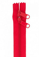 40" Double-Slide Handbag Zipper, Hot Red