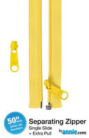50" Separating Zipper with Extra Slide, Dandelion