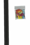 Zippers by the Yard, Black with Multicolor Pulls, 4 Yards