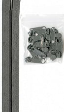 Zippers by the Yard, Pewter, 4 Yards