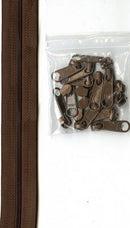 Zippers by the Yard, Seal Brown, 4 Yards