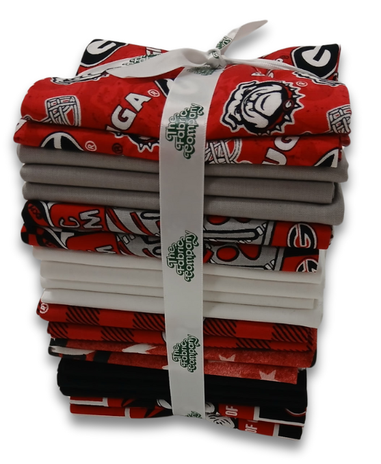 Georgia Bulldogs - Fat Quarter Bundle - 20 pack (Red & Black)