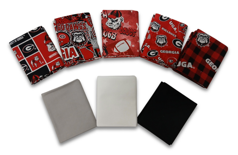 Georgia Bulldogs - Fat Quarter Bundle - 20 pack (Red & Black)