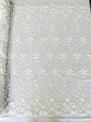 Big Floral Damask beaded Lace 54" Wide| New Creations Fabric & Foam Inc.