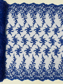 Big Floral Damask beaded Lace 54" Wide| New Creations Fabric & Foam Inc.