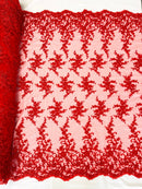 Big Floral Damask beaded Lace 54" Wide| New Creations Fabric & Foam Inc.