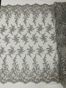 Big Floral Damask beaded Lace 54" Wide| New Creations Fabric & Foam Inc.